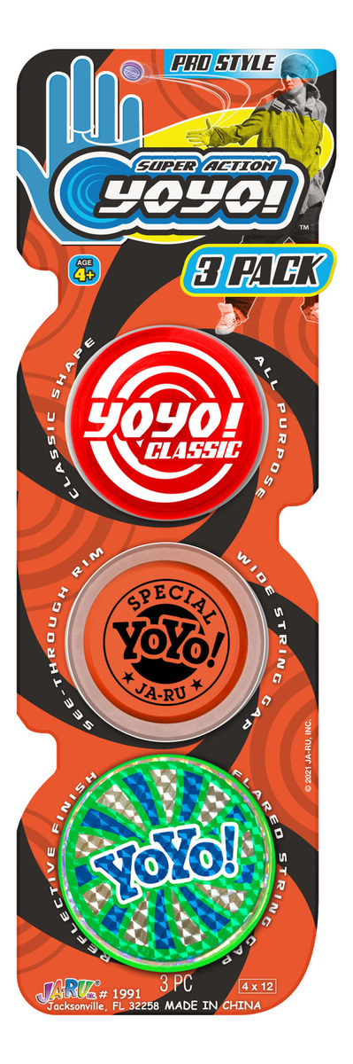 Pack Yoyo X3 Diseños Especiales Super Action Ja Ru Trex