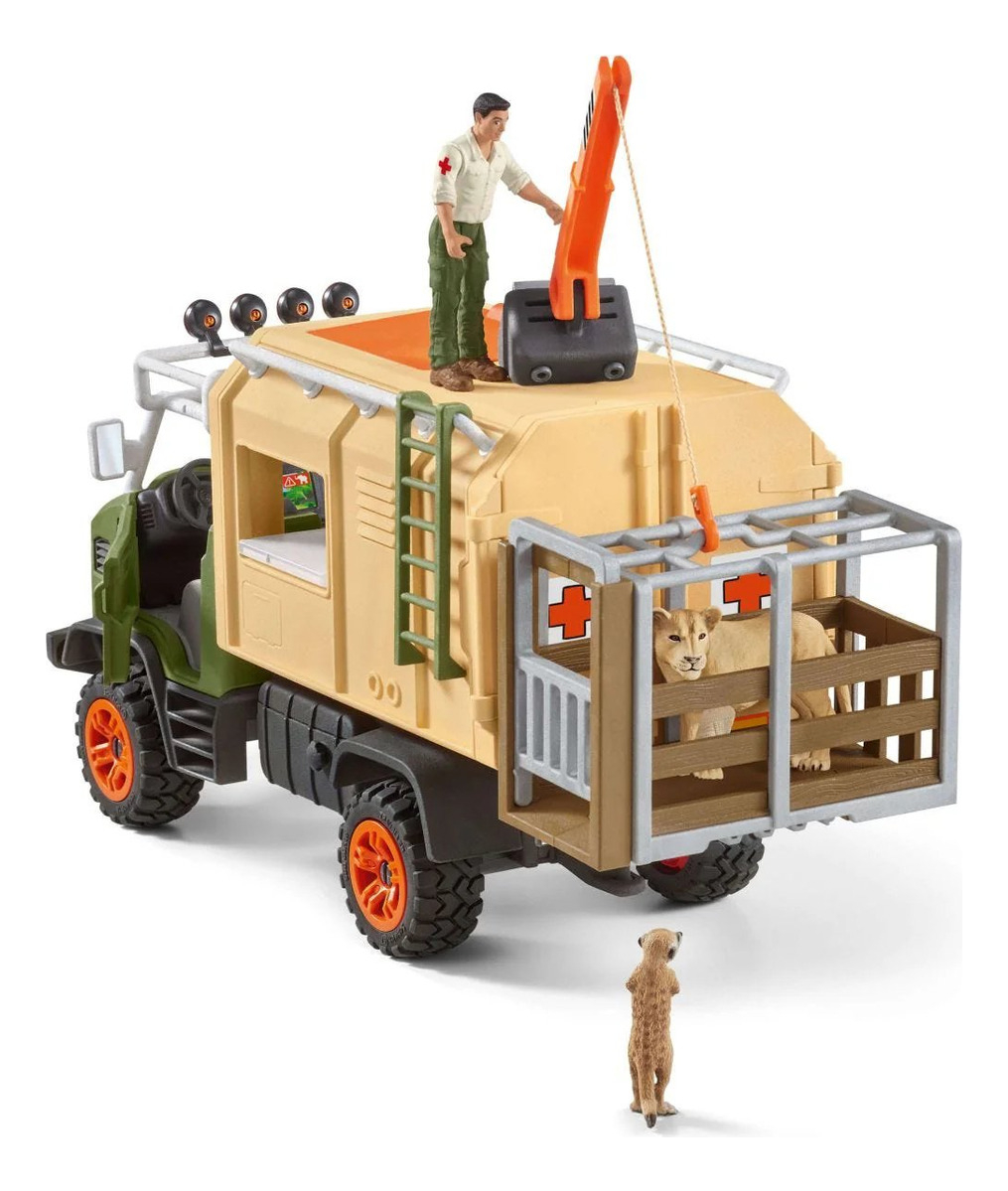 Camión Grande Rescate Animales Schleich Juguete Niño Trex