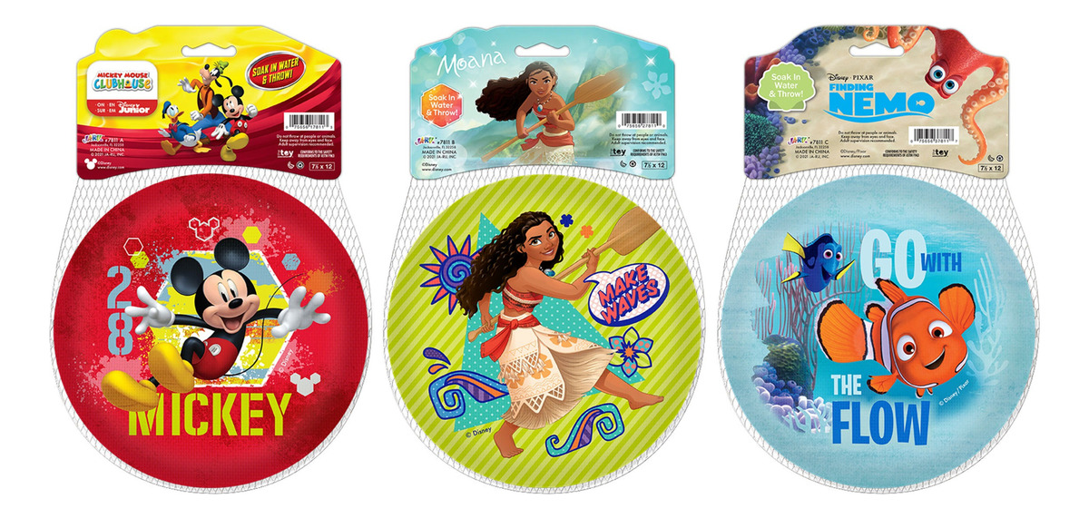 Set X3 Juego De Agua Disney Jaru Pelotas Y Disco Original Tx