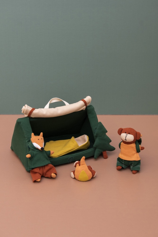 Marionetas Mundo Peluches Camping Talle L Acampada T-rex