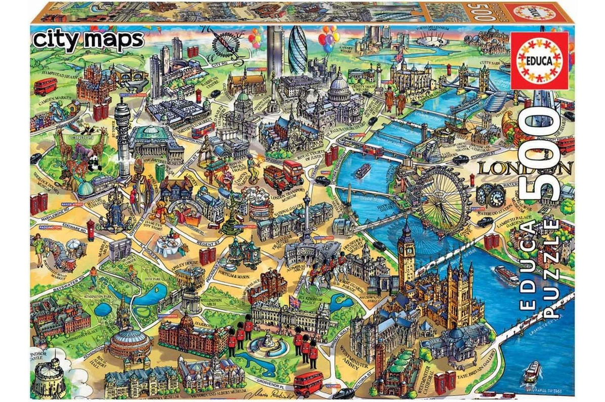 Rompecabeza Puzzle Mapa De Londres Ciudad 500 Piezas Educa