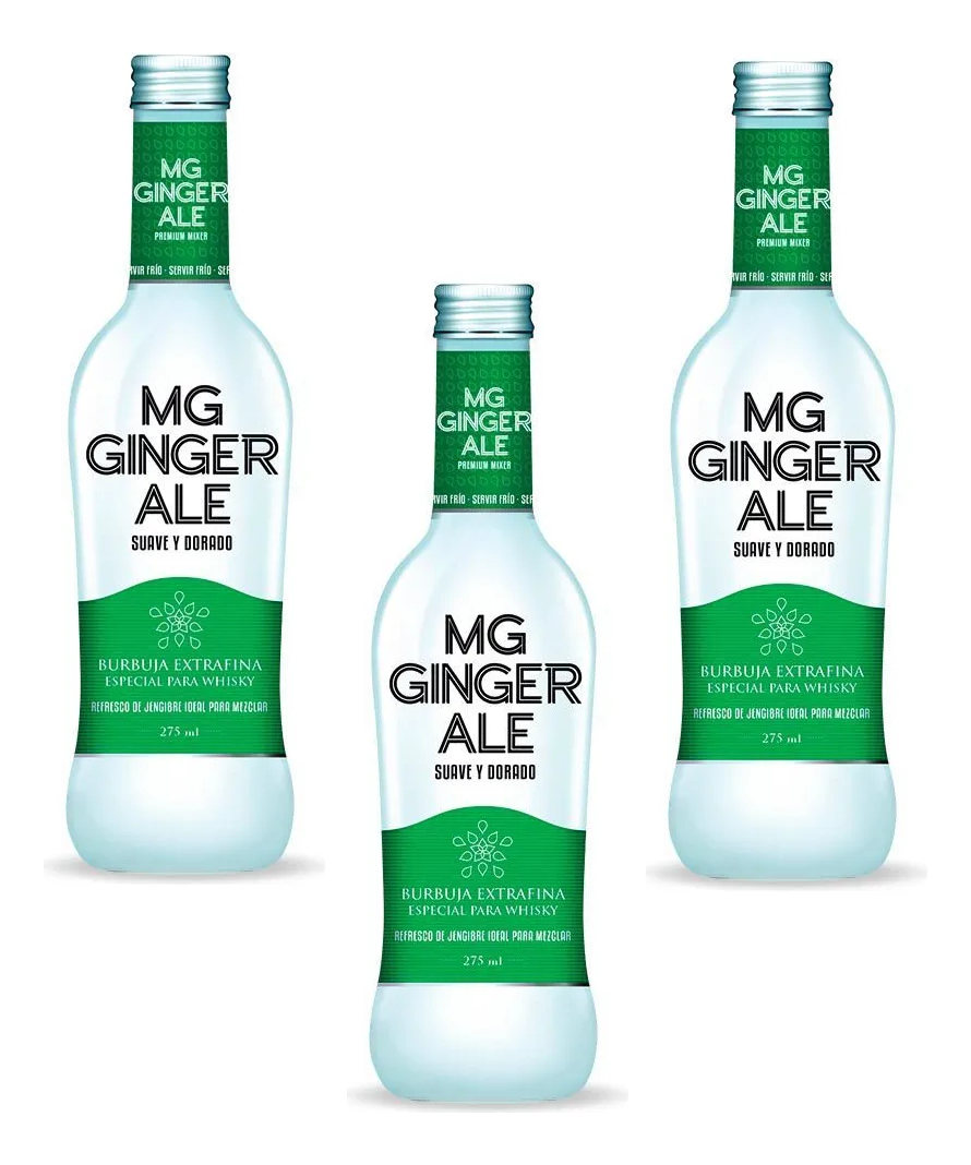 Pack X3 Ginger Ale Mg Botellita 275ml Español Coctel Calidad