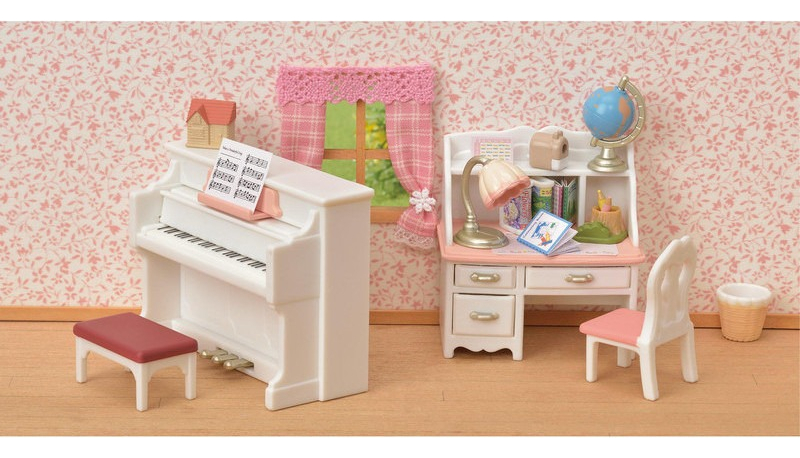 Sylvanian Families Set Piano Y Escritorio Juguete Niños Tx