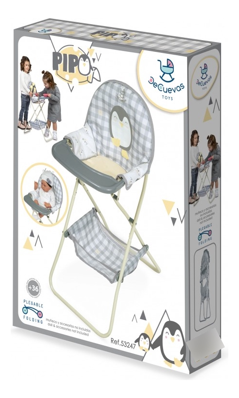 Silla De Comer Juguete De Cuevas Niños Muñeca Bebe Trona Tx