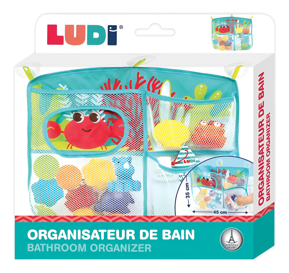 Organizador De Baño Para Bebe Ludi Diseño Cangrejo Colorido