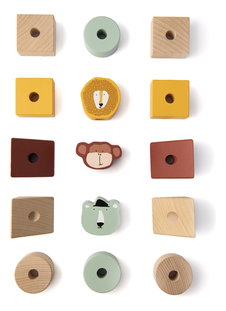 Bloques Apilable Madera Encastre Animales Didactico Bebe Trx