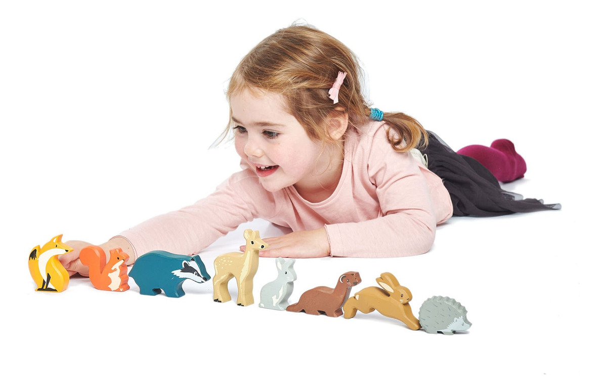 Tender Leaf Toys Animales Del Bosque Madera Juguete Niños Tx
