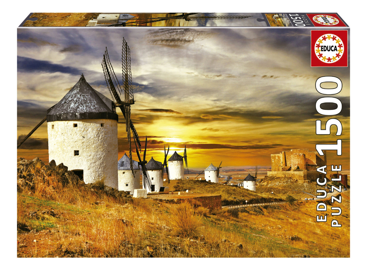 Rompecabezas Molinos Viento Consuegra 1500 Piezas Educa Trex