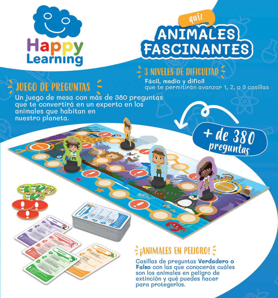 Juego De Mesa Animales Fascinantes 380 Preguntas Educa Trex