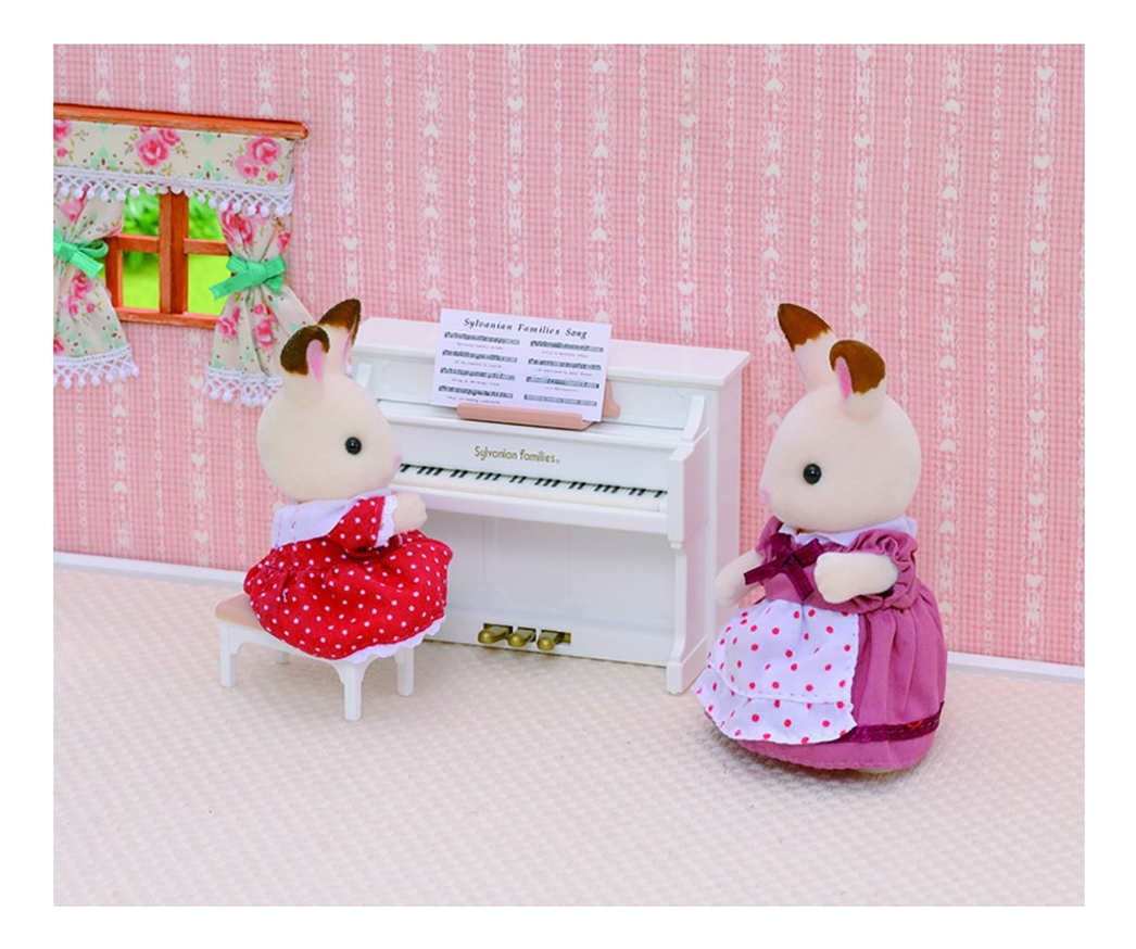 Sylvanian Families Piano Set + Silla Juguete Accesorio Niños