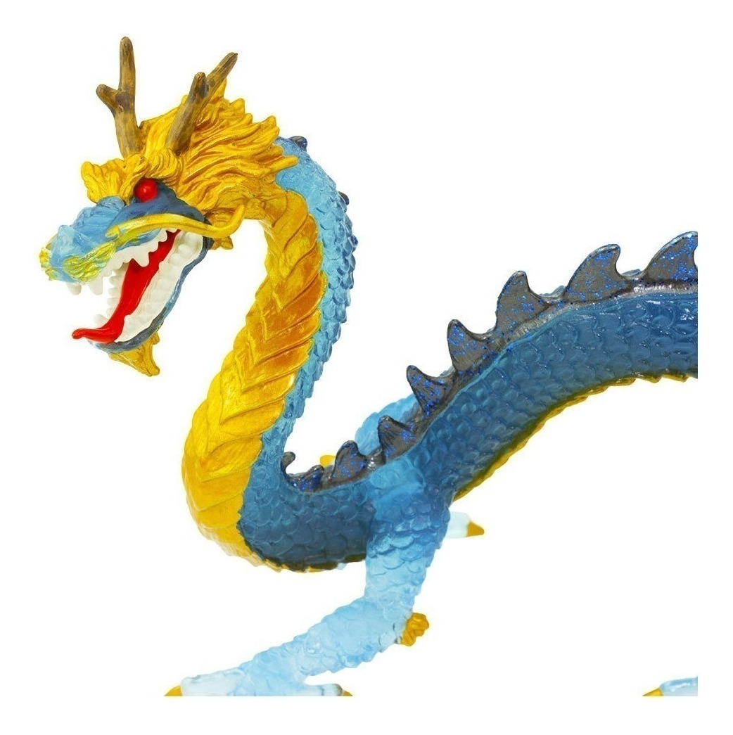 Figura Safari Dragón Chino Azul China Suerte Juguete Niños