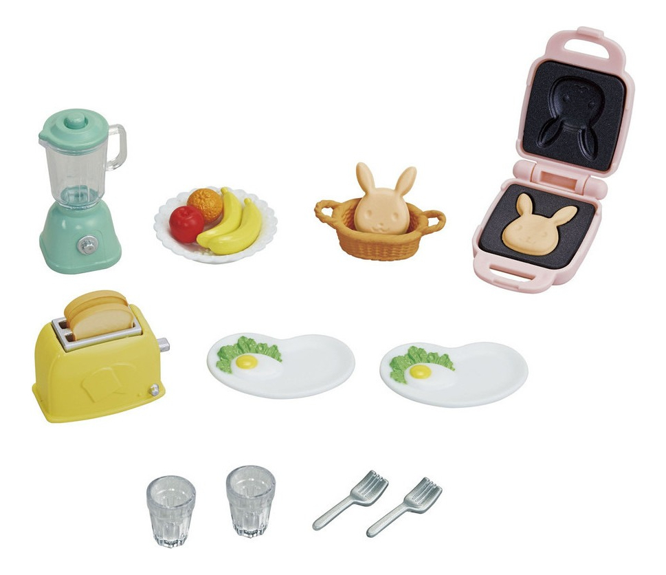 Sylvanian Families Set Desayuno Accesorios Cocina Vajilla Tx
