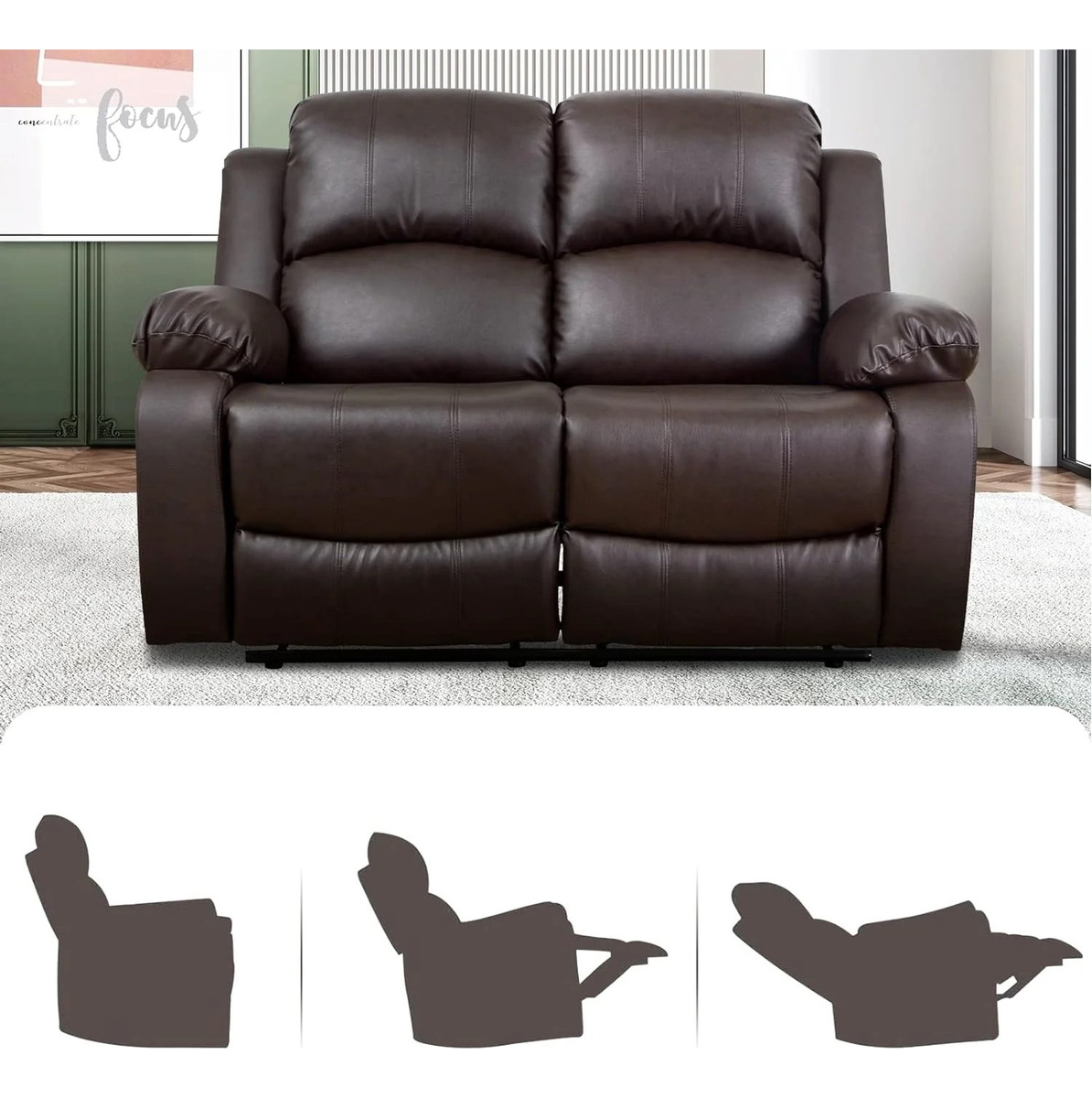 Sillón Reclinable 2 Cuerpos Masajeador Electrico Living Trex