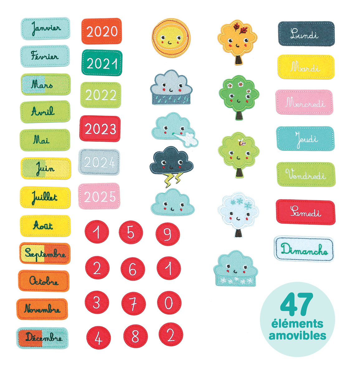 Juego Calendario Infantil Educativo Pared Tela Figuras Ludi