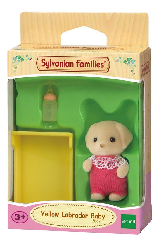 Sylvanian Families Perro Labrador Bebé Cuna Mamadera Juguete