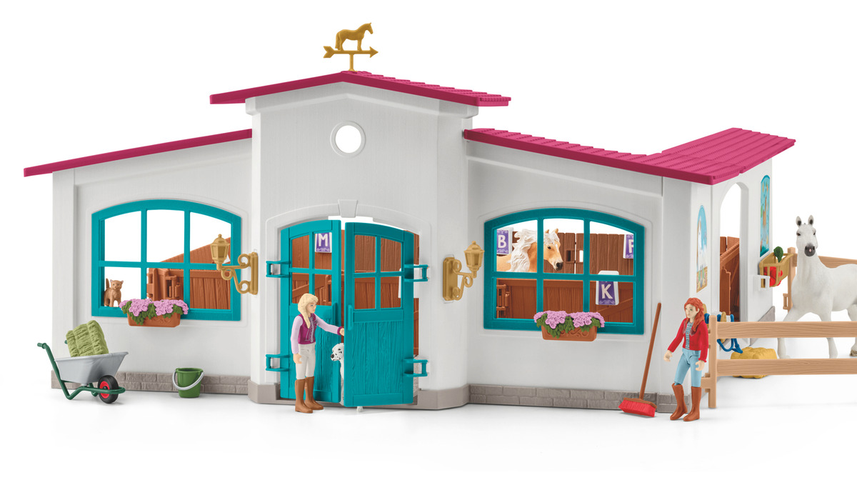 Set Figura Picadero Cubierto Caminador Caballos Schleich Tx
