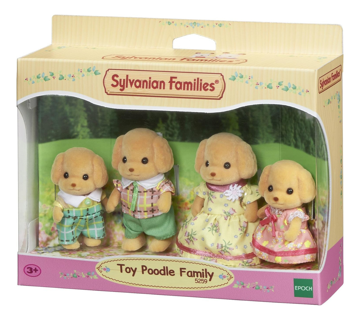 Sylvanian Families Familia Perros Perritos Poodle Muñeco Tx®