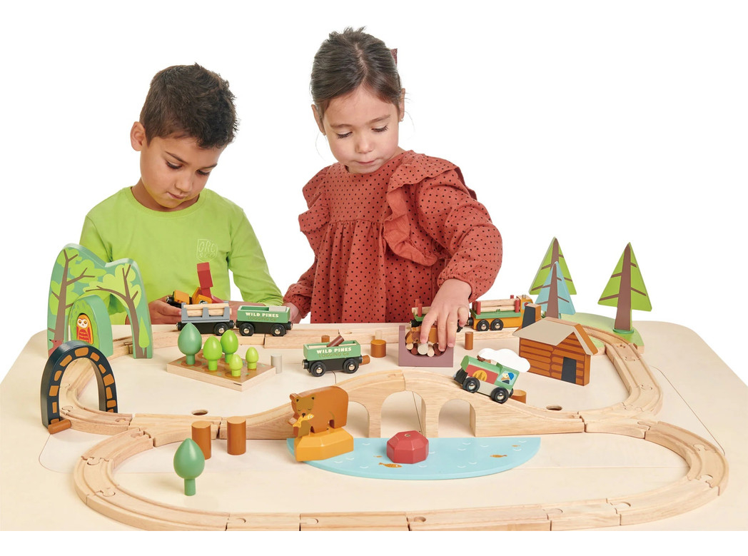 Tren Pinos Salvajes Tender Leaf Aventura Juguetes Madera Tx