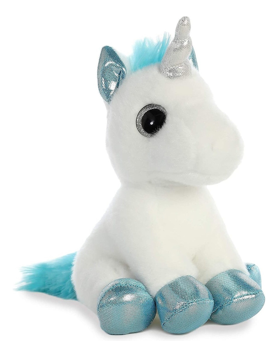 Peluche Unicornio Snowbelle Sentado Felpa Suave Aurora Trex