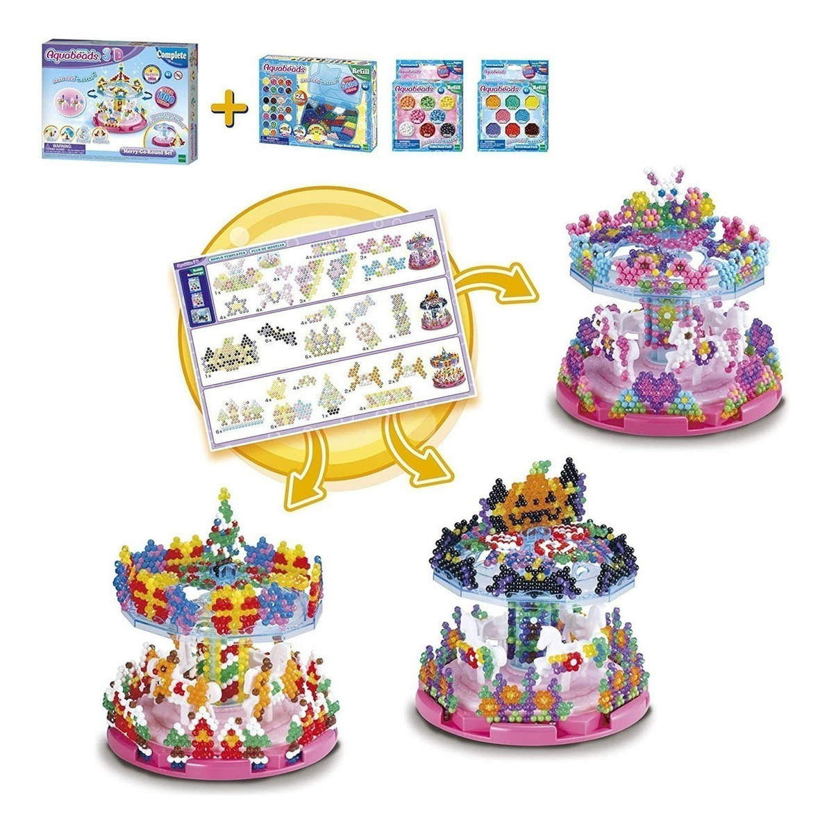 Aquabeads 3d Juguete Infantil Niños Caballos Carrusel Trex