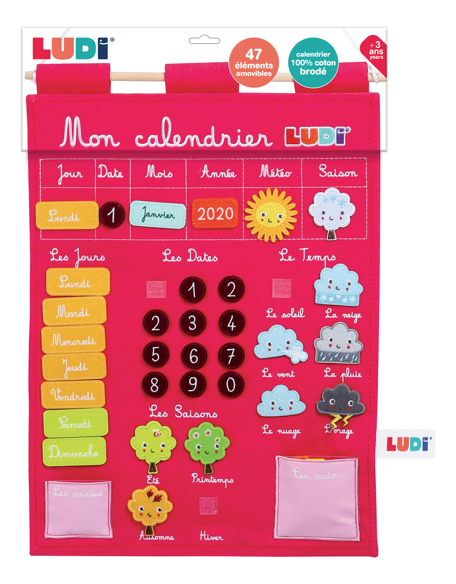 Juego Calendario Infantil Educativo Pared Tela Figuras Ludi