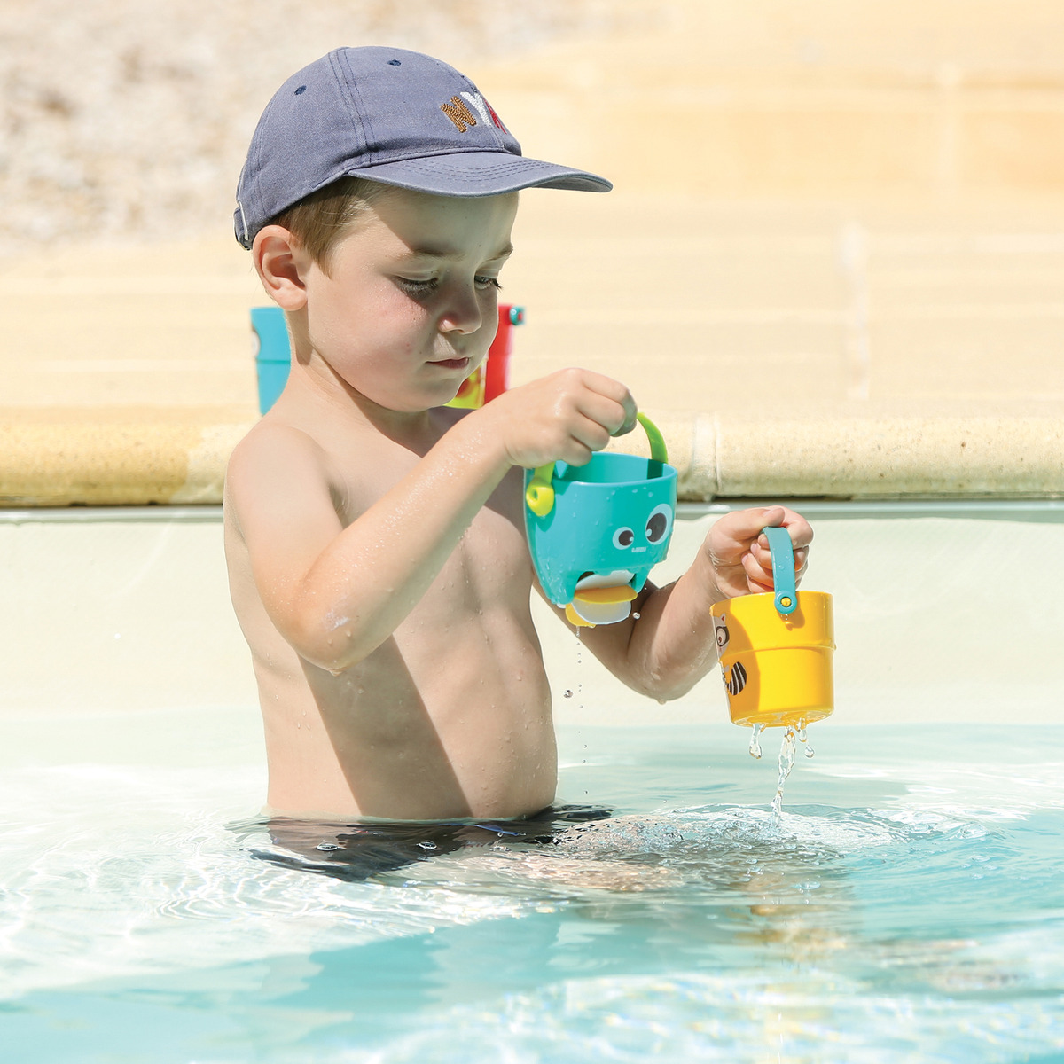 Juguete De Agua Balde Didactico Bebe Piscina Baño Ludi Trex