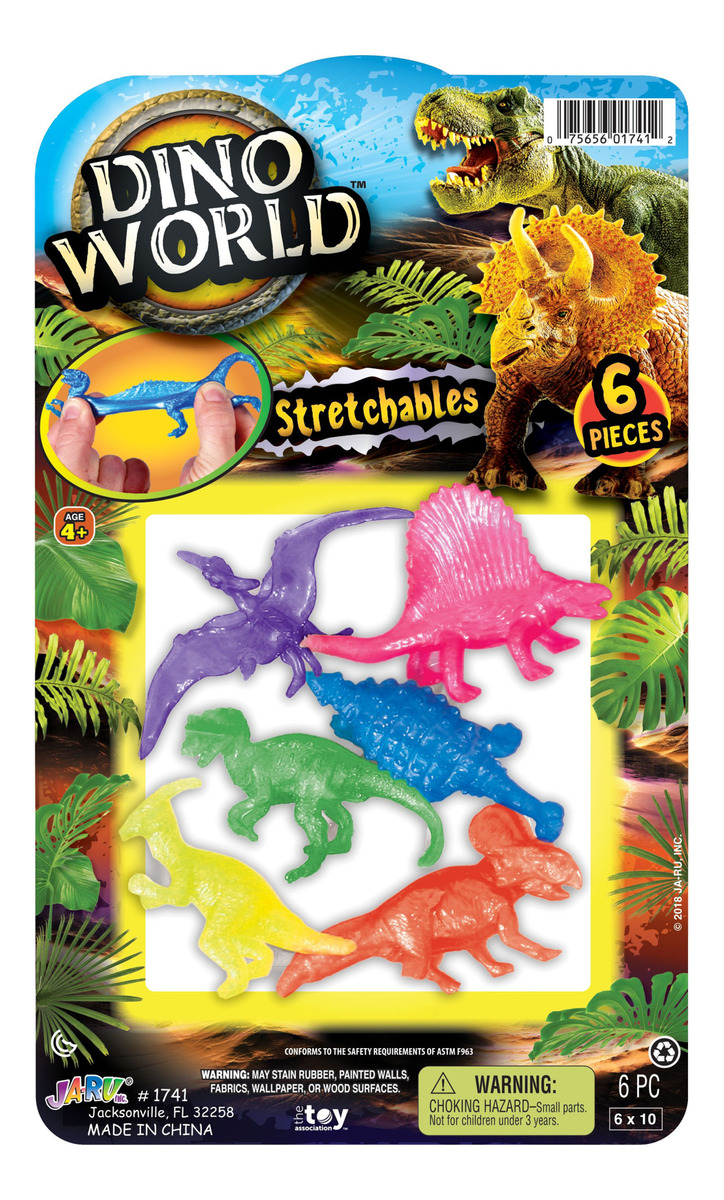 Pack Figuras Dinosaurios Estirables X6 Pc Ja Ru Dino World