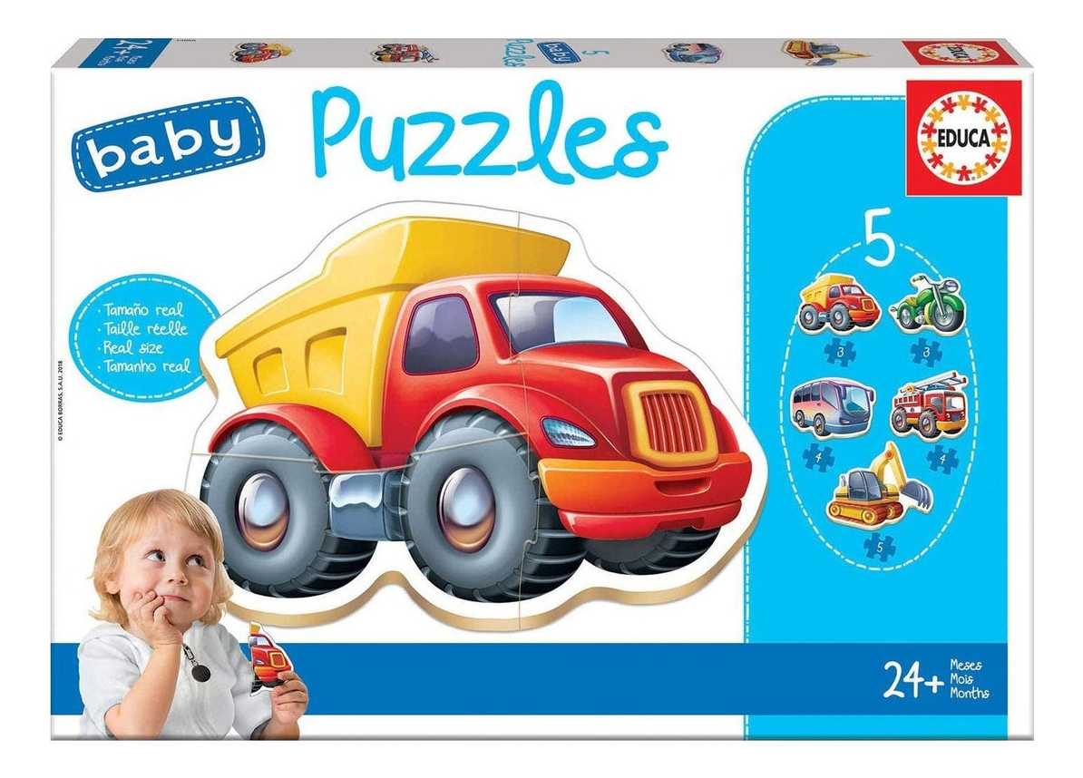 Set Puzzle Camion Rompcabezas Autito Educa Bebes Didactico