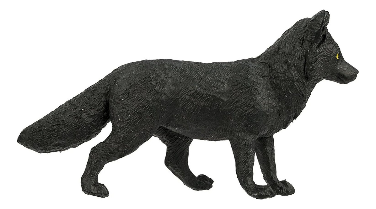 Zorro Negro Figura Safari Muñeco Animal Niño Niña Infantil