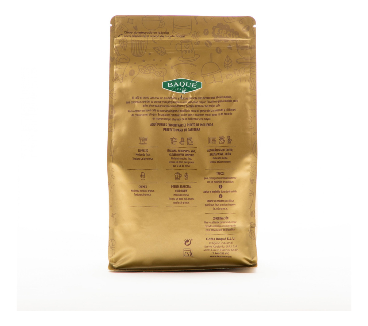 Cafe Baqué Organico En Grano 500 Gramos Calidad Premium Trex