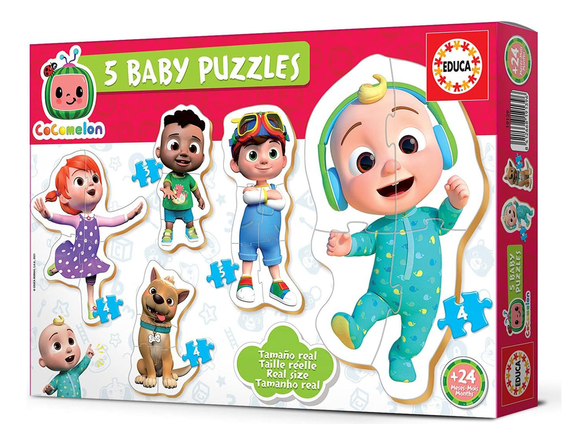 Juego Puzzle Educa Bebe Cocomelon Infantil 5 En 1 Trex