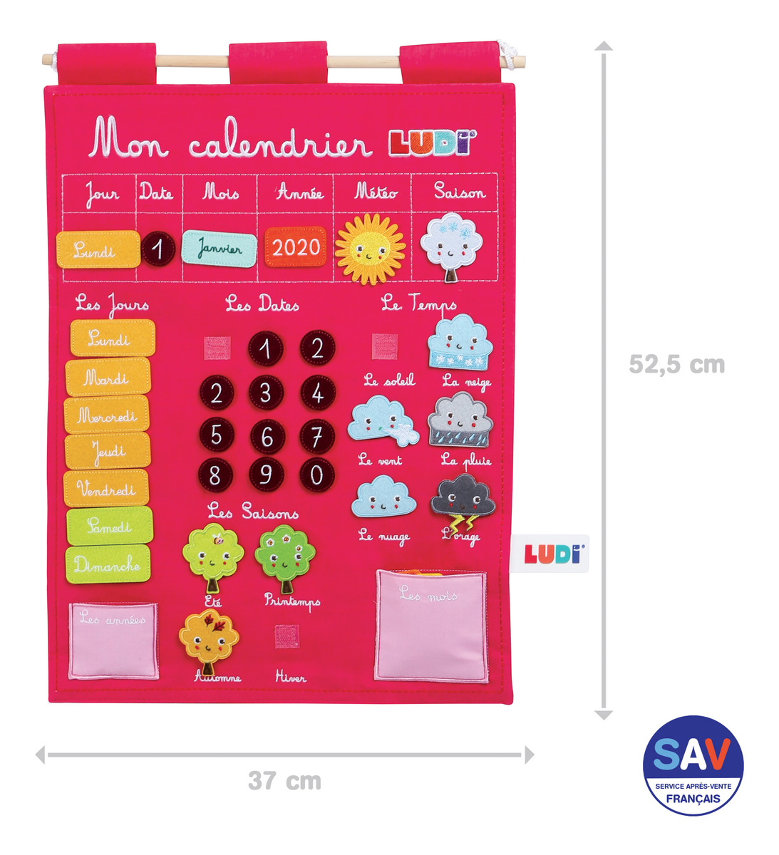 Juego Calendario Infantil Educativo Pared Tela Figuras Ludi
