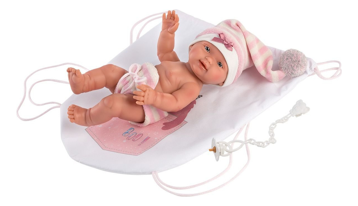 Bebe Muñeca Llorens Recien Nacido Mochila Good Monster Trex