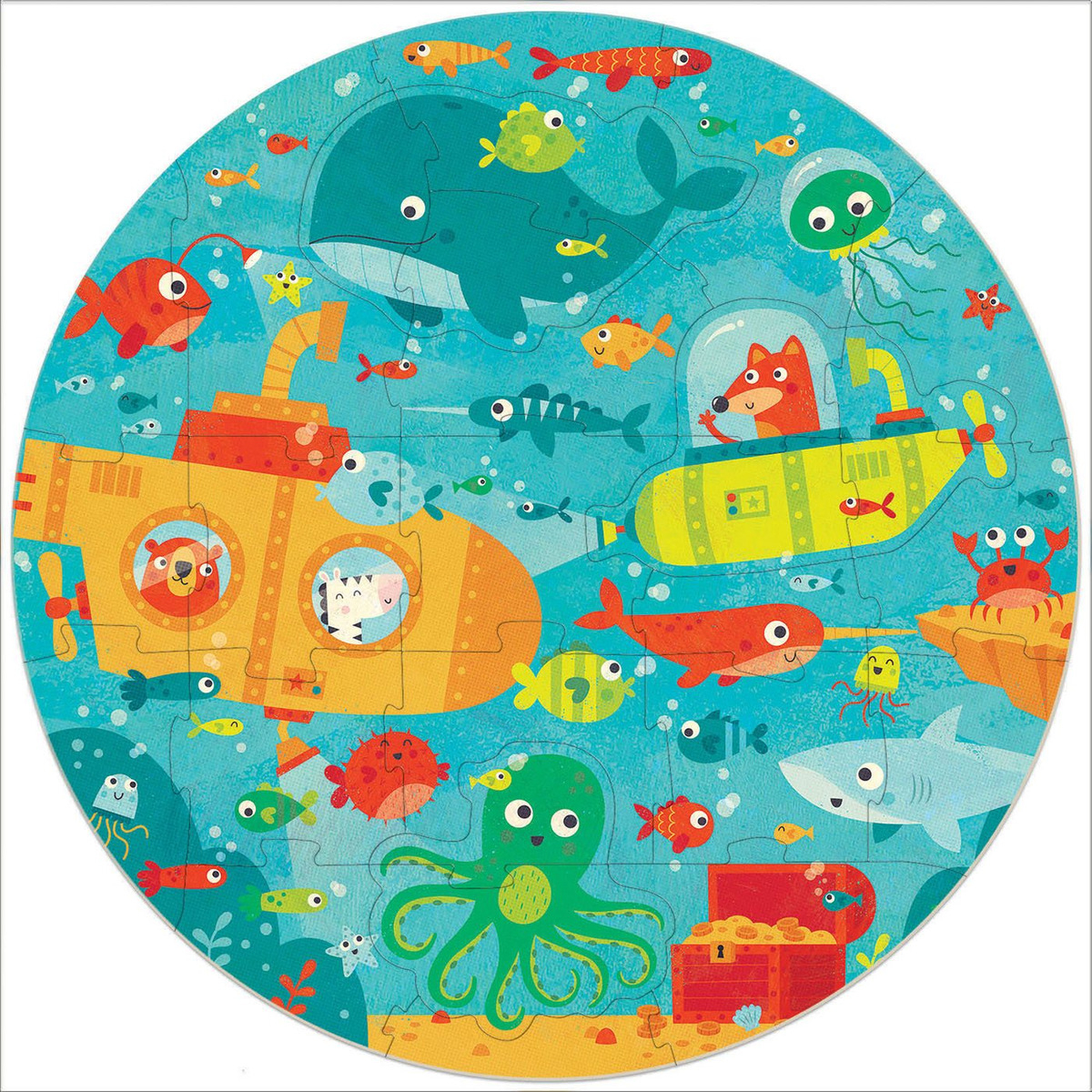 Set Puzzle Acuatico Pulpo Tiburon Rompecabezas Niños Educa