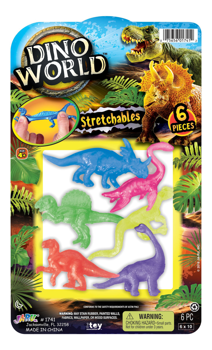Pack Figuras Dinosaurios Estirables X6 Pc Ja Ru Dino World
