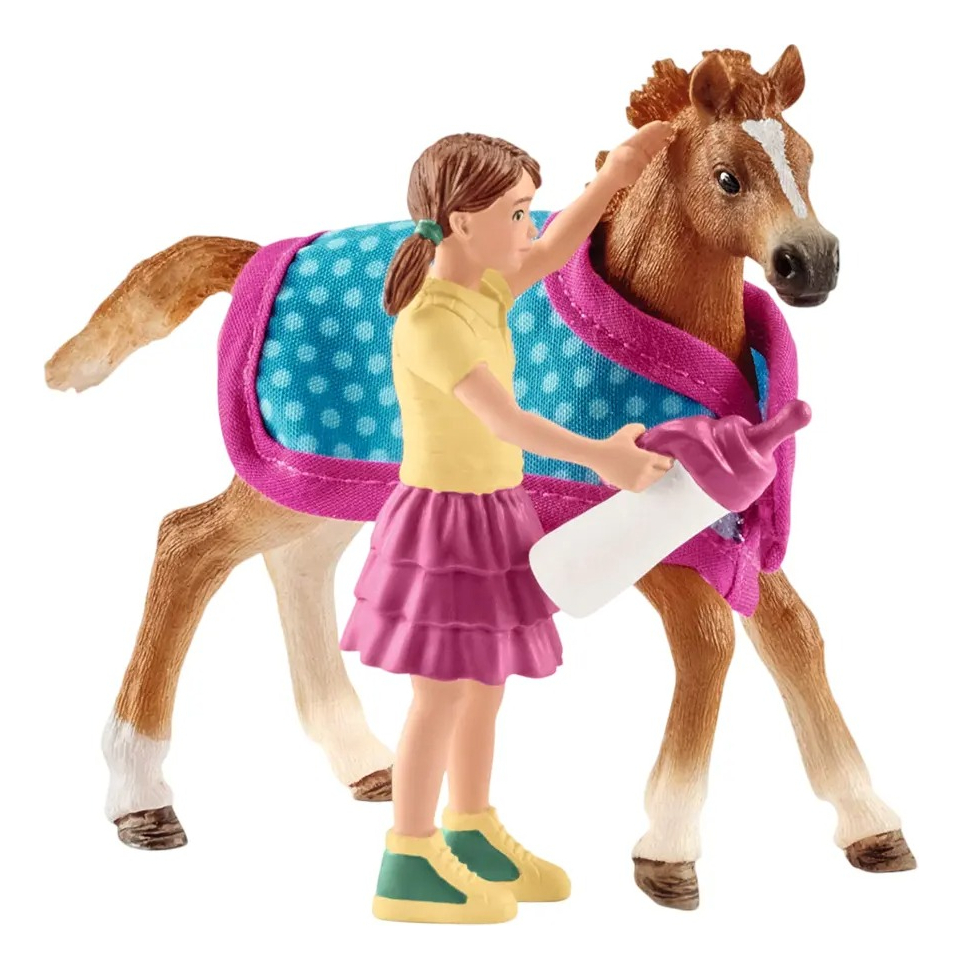 Figura Juegos Potro Con Manta + Niña Schleich 42361 Trex