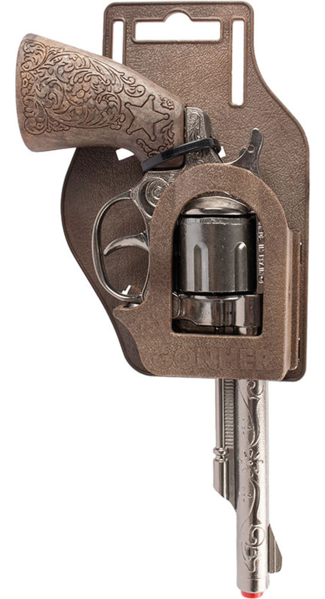 Revolver 8 Tiros Juguete Cowboy Infantil Gonher Tallado Trx