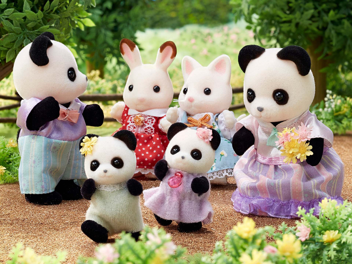 Sylvanian Families Familia Panda Pookie Juguete Infantil Tx