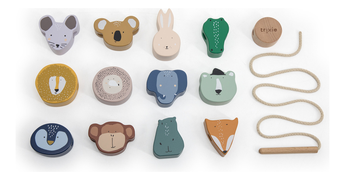 Cuenta Enhebrar Animales Madera Trixie Animales Calidad Tx