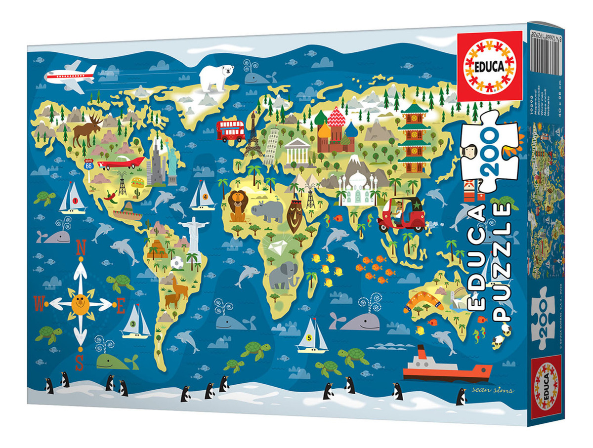 Puzzle Rompecabezas Mapa Mundo 200 Piezas Educa Trex