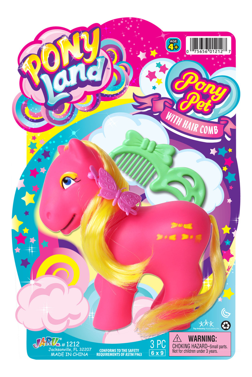 Juguete Pony Mascota Con Cepillo Peine Pony Land Ja Ru Trex