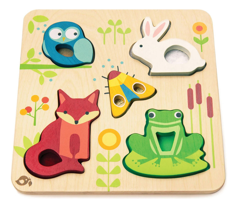 Animales Tacto Tierno Leaf Descubre Juguetes Madera Niño Tx