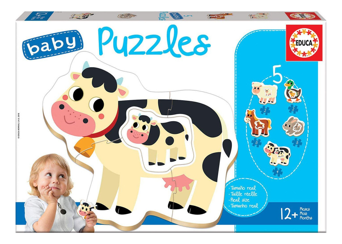 Set Puzzle Vaca Rompecabezas Bebes Educa Didactico Aprender
