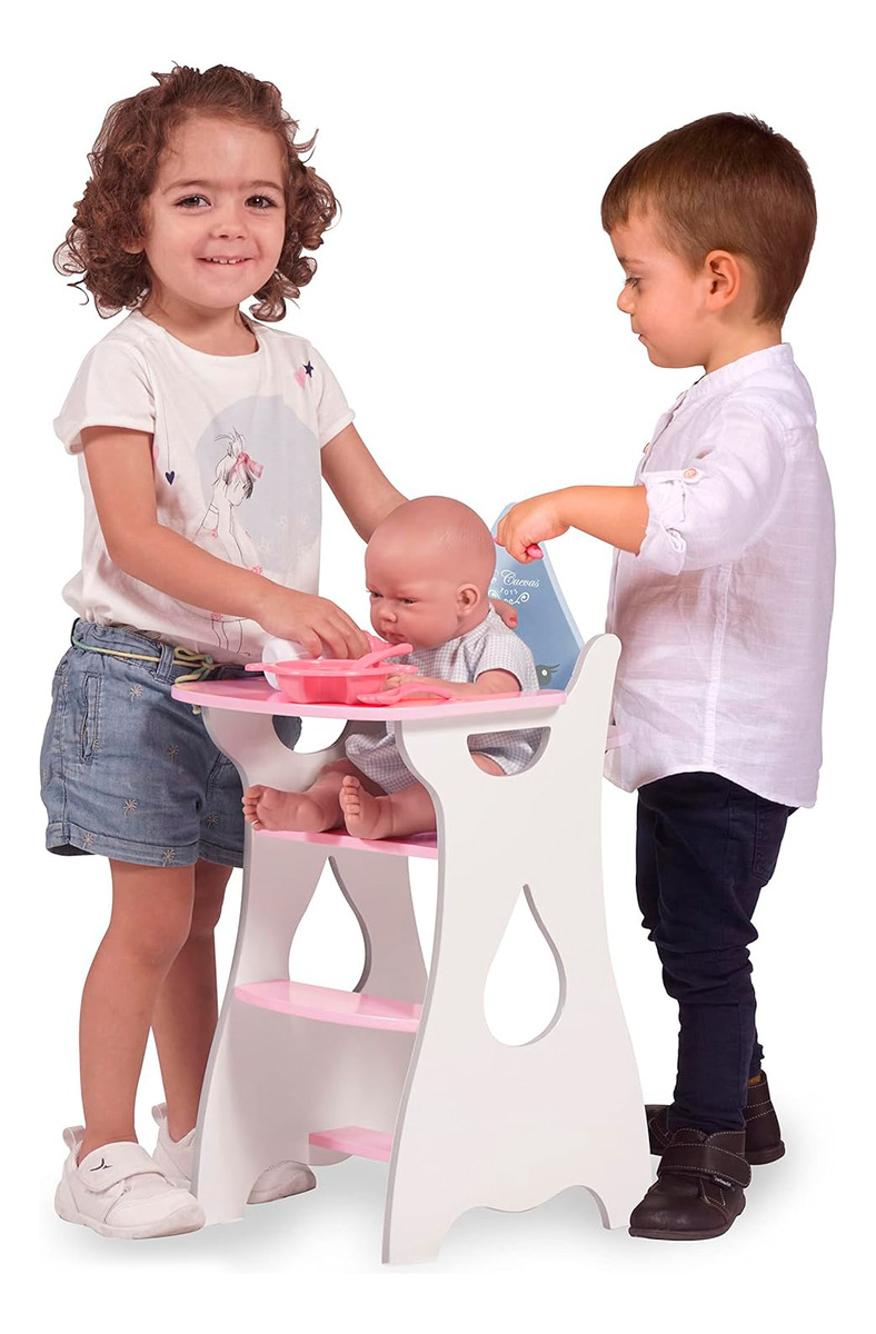 Silla Comer Sillita Madera Para Muñeca Estrella De Cuevas Tx