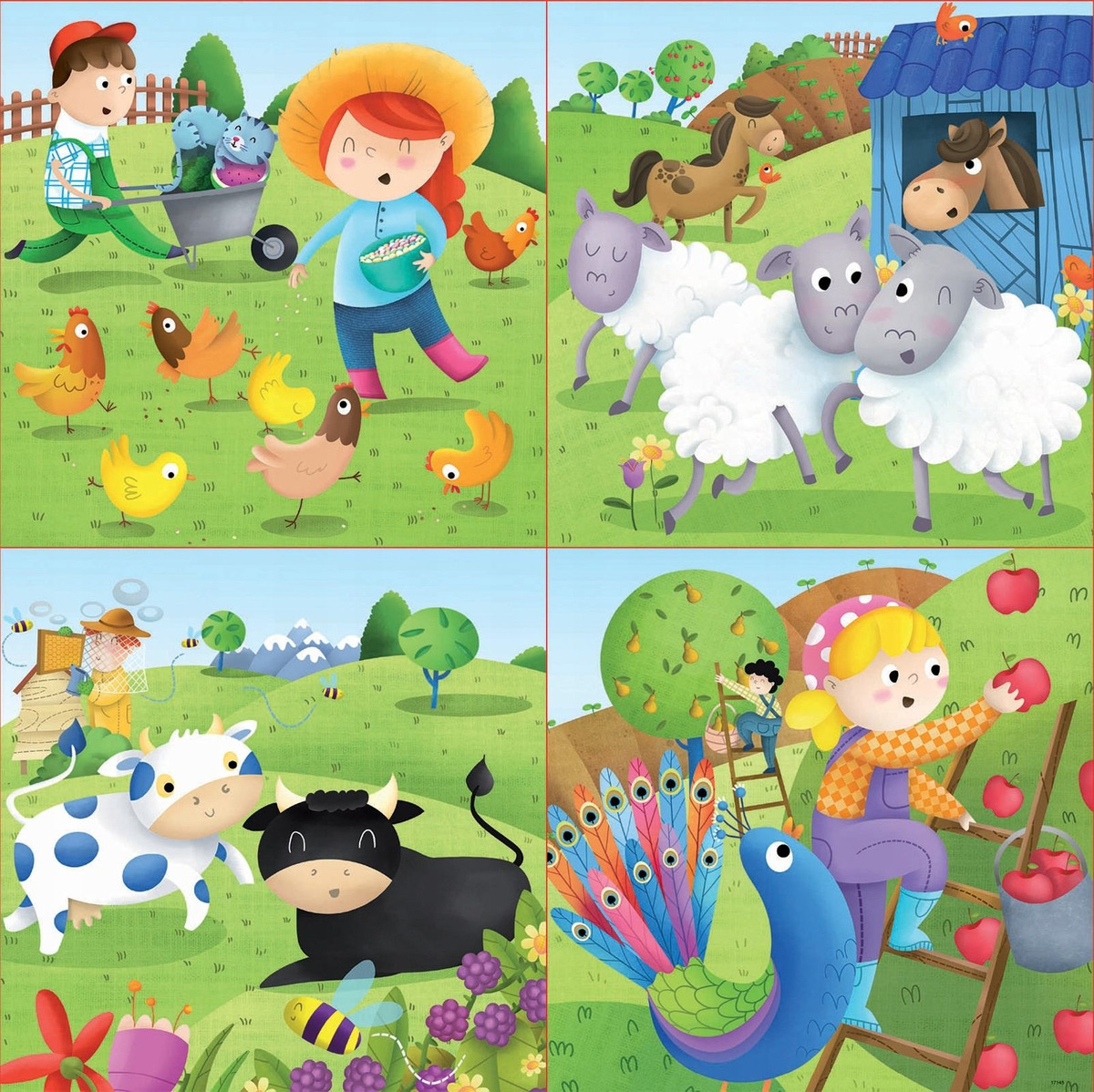 Set Puzzle Granja Rompecabezas Animales Educa Niños Bebes