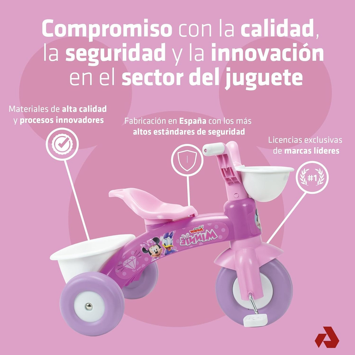 Triciclo Pedales Injusa Minnie Disney Infantil Canasto Trex