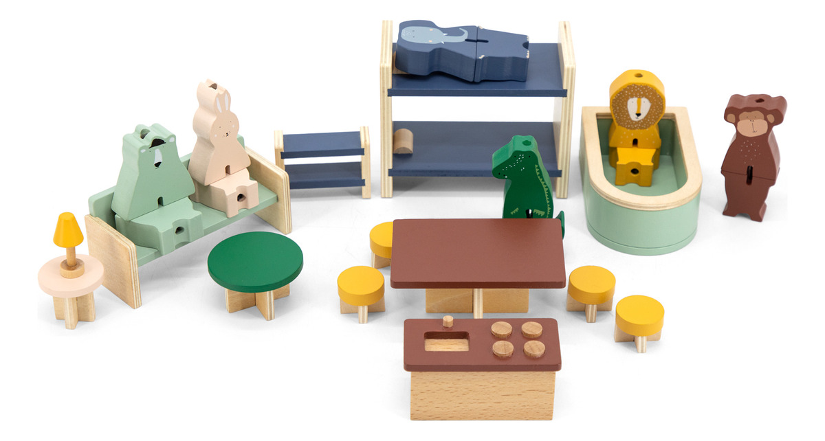 Casita Casa Juegos Madera Didactica + Accesorios Trixie Tx
