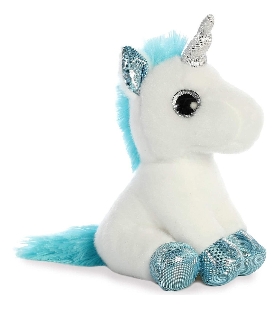 Peluche Unicornio Snowbelle Sentado Felpa Suave Aurora Trex