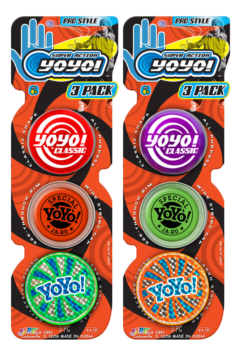 Pack Yoyo X3 Diseños Especiales Super Action Ja Ru Trex
