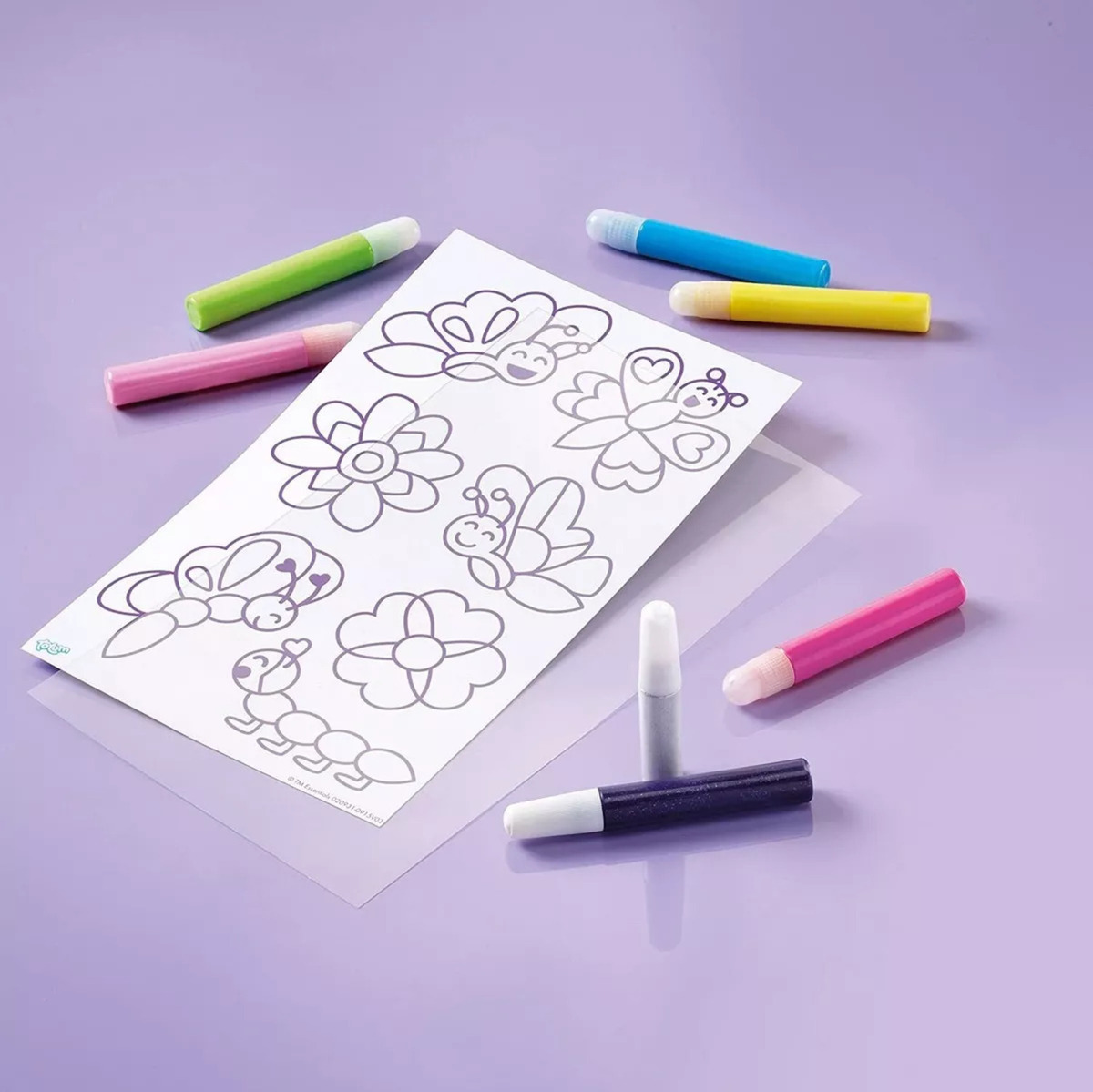 Set Manualidades Colorear Stickers Adhesivos Pegotines Trex